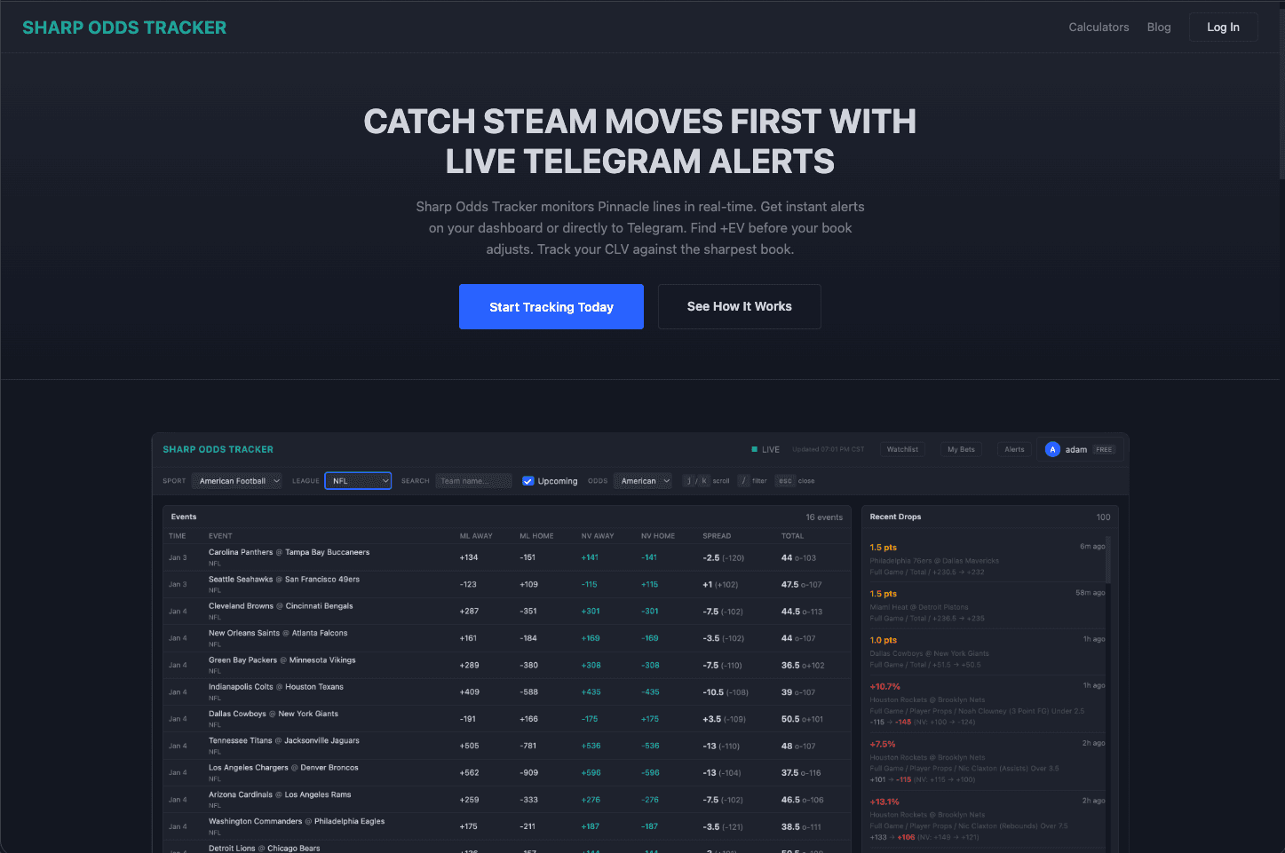 Sharp Odds Tracker screenshot