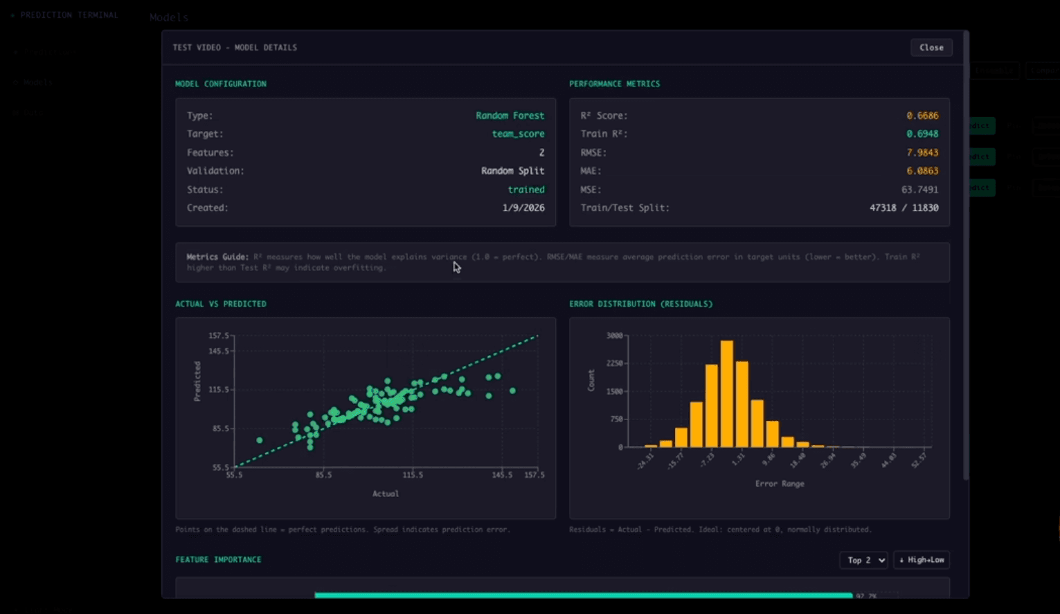 Prediction Terminal screenshot